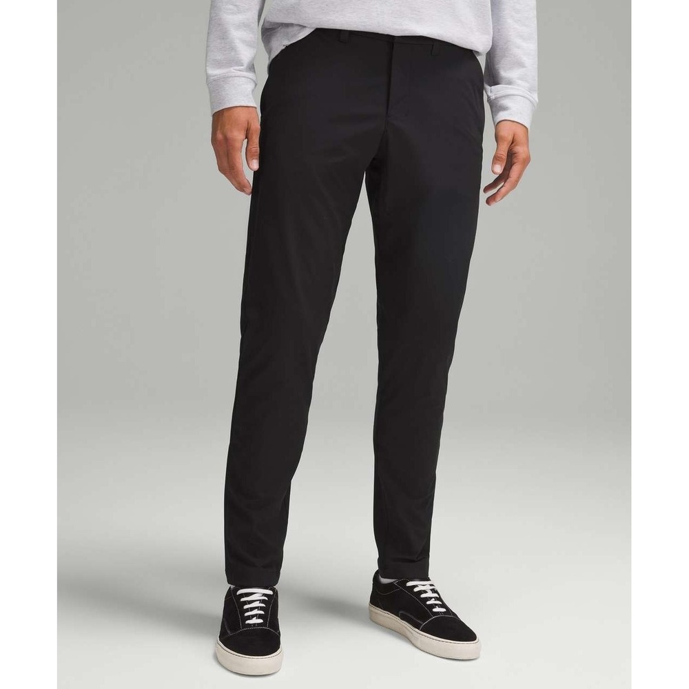 Men Lululemon Commission Pant Slim Fit Warpstreme ABC Black Trouser M5AQZS 36X33